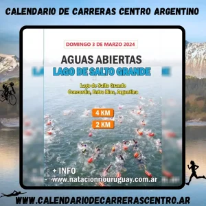 Flyer de carrera Aguas Abiertas Lago de Salto Grande 2024